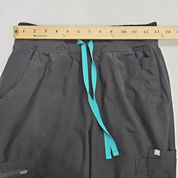 Figs Technical Womens Yola FreeX Lined Scrub Pants Medium Black Workwear Medical - Picture 6 of 10